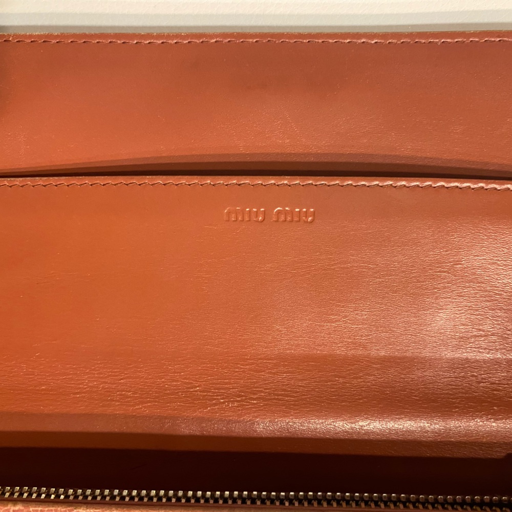 Miu Miu Tangerine Crocodile Embossed Wallet - image 2